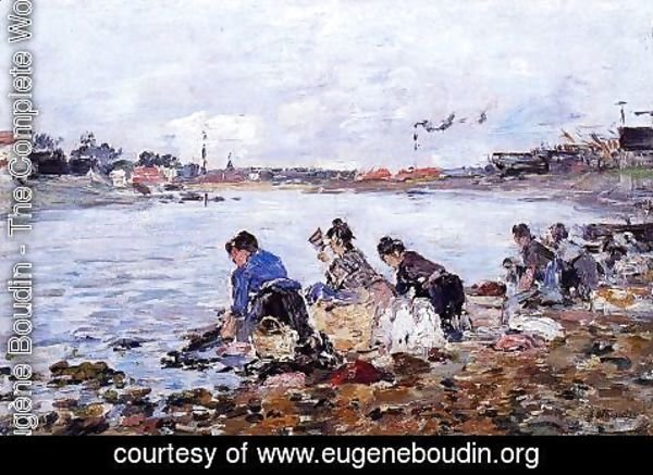 Eugène Boudin - Laundresses on the Banks of the Touques1 1894-1897