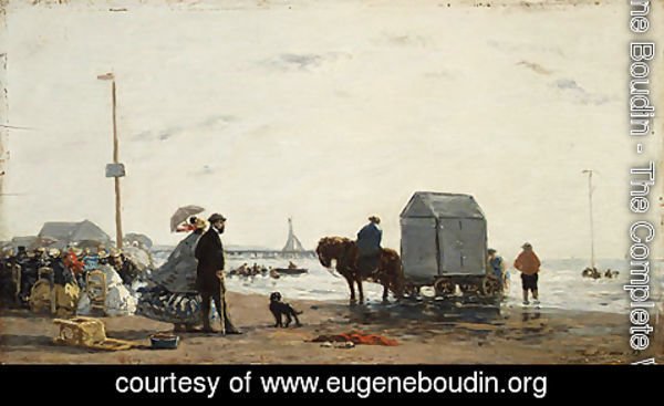 Eugène Boudin - On the Beach at Trouville 1863