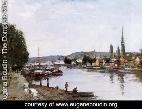 Eugène Boudin - Rouen View over the River Seine 1895