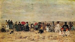 Eugène Boudin - The Beach at Trouville 1880