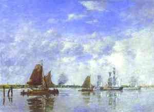 Eugène Boudin - The Meuse At Dordrecht 1882