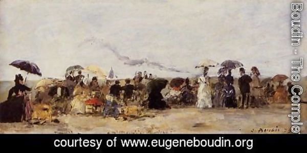 Eugène Boudin - Trouville Beach Scene 1879
