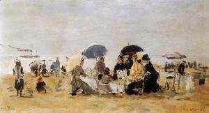 Eugène Boudin - Trouville Beach Scene 1880