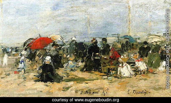 Trouville Beach Scene 1883-1887