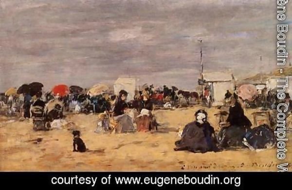 Eugène Boudin - Trouville Beach Scene 1884