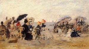 Eugène Boudin - Trouville Beach Scene 1887