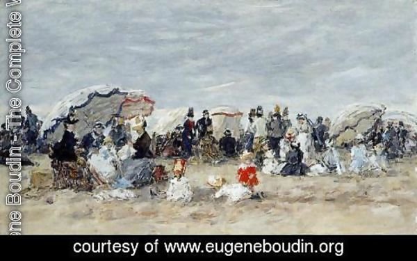 Eugène Boudin - Trouville Beach Scene1 1888-1895