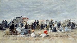 Eugène Boudin - Trouville Beach Scene1 1888-1895