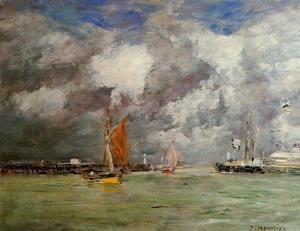 Eugène Boudin - Trouville the Jettys at Low Tide2 1883-1887
