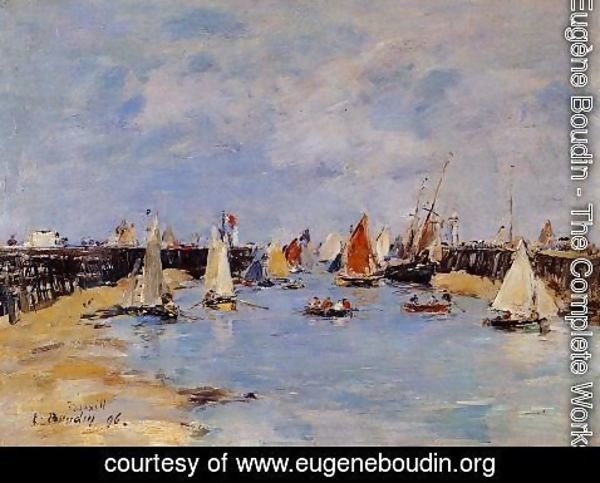 Eugène Boudin - Trouville the Jettys Low Tide1 1896