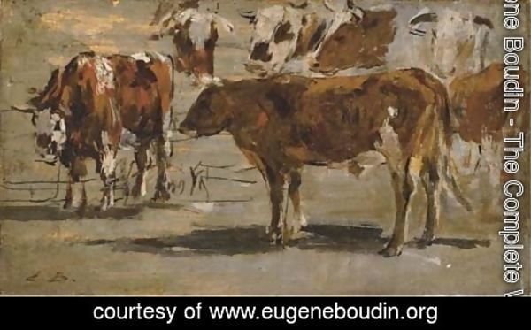 Eugène Boudin - Etude de vaches