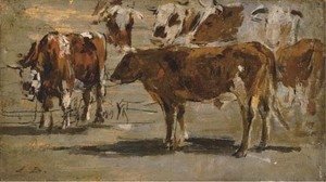Eugène Boudin - Etude de vaches