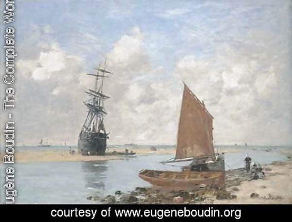 Eugène Boudin - Passe de Trouville, maree basse