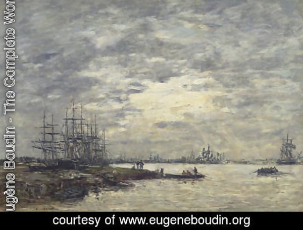 Eugène Boudin - Bordeaux, bateaux sur la Garonne