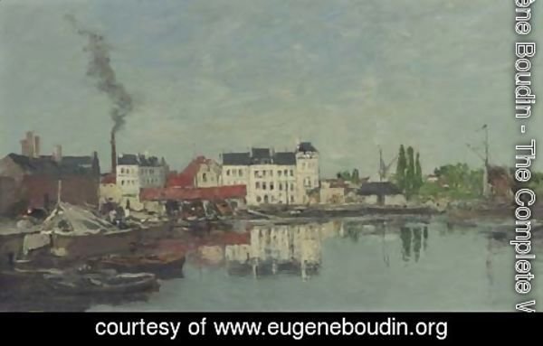 Eugène Boudin - Bruxelles Le bassin du commerce
