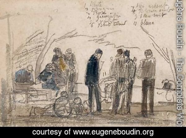 Eugène Boudin - Etude de pecheurs
