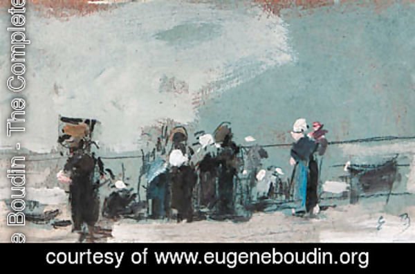 Eugène Boudin - Des pcheuses sur un rivage normand