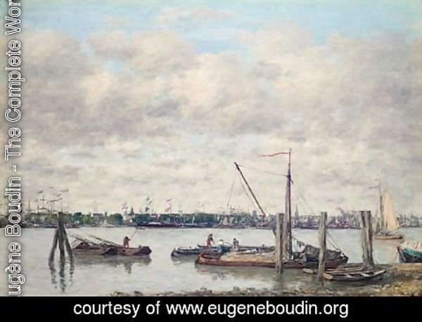 Eugène Boudin - Rotterdam. La Meuse