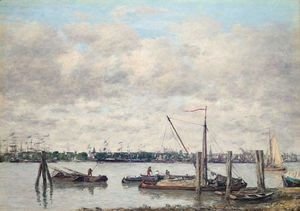 Eugène Boudin - Rotterdam. La Meuse