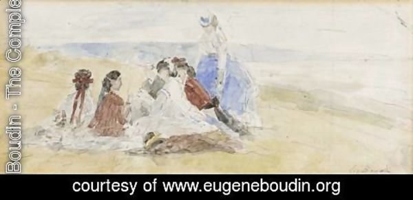 Eugène Boudin - Femmes Assises Sur La Falaise