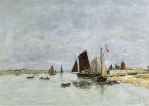 Eugène Boudin - Etaples, Bateaux Dans Le Port