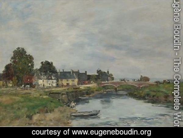 Eugène Boudin - Touques, Le Vieux Port A Maree Basse