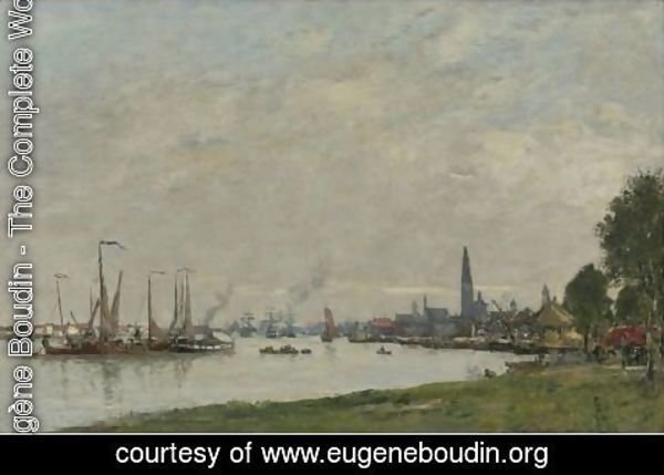 Eugène Boudin - Anvers. Le Port Vu De La Citadelle Nord