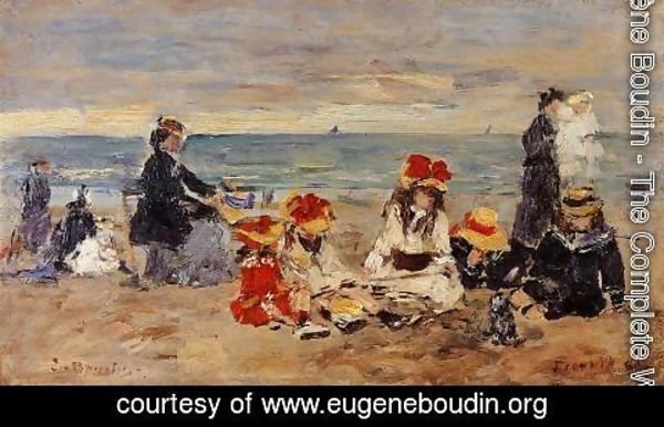 Eugène Boudin - Women Fishing for Shrimp at Kerhor 2