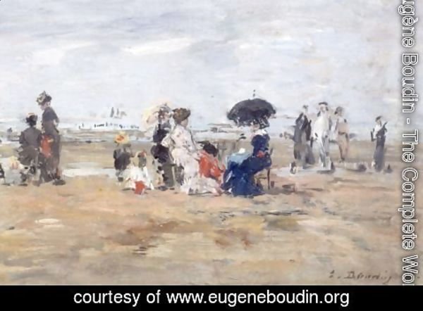 Eugène Boudin - Trouville, scene on the beach