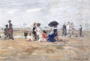 Eugène Boudin - Trouville, scene on the beach