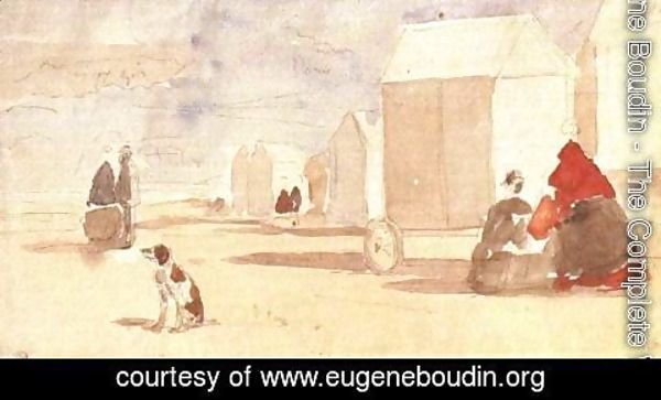 Eugène Boudin - By the Bathing Machines