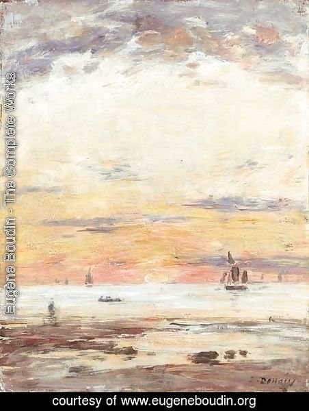 Eugène Boudin - Ebb on sunset