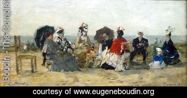 Eugène Boudin - Figures on the beach at Trouville 2