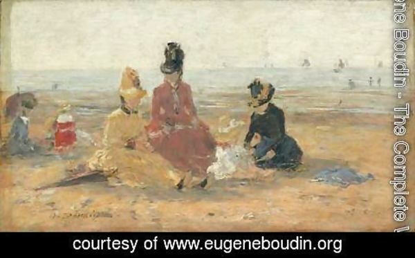 Eugène Boudin - On the Beach, Trouville
